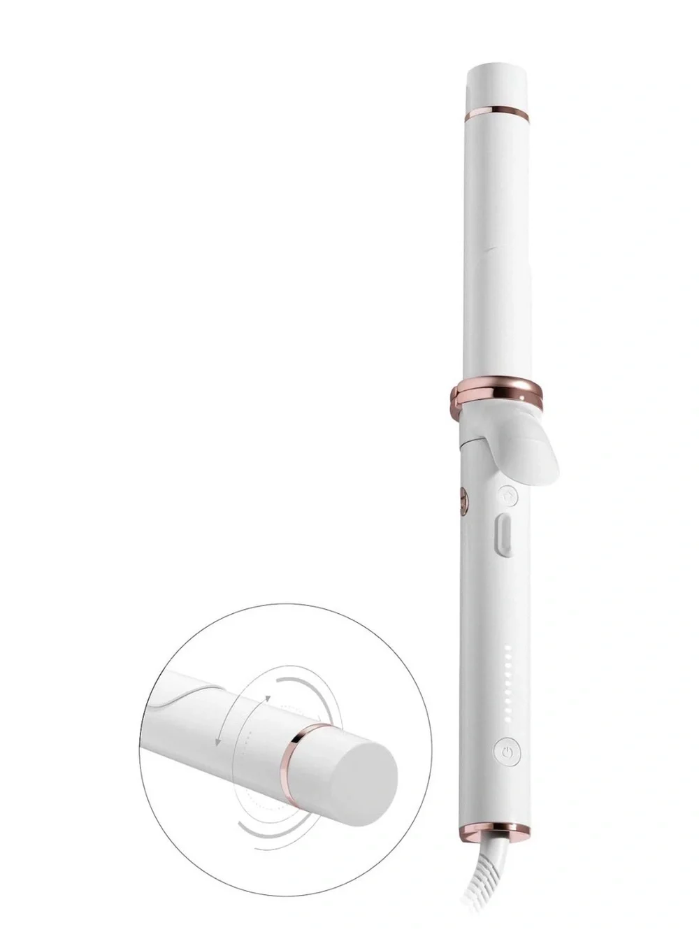 T3 CurlWrap Automatic Curling Wand - White with Rose Gold Trim